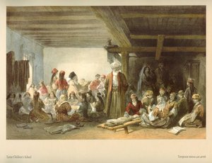 Carlo Bossoli. Escuela tártara para niños en Crimea